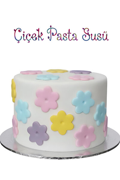 telaşe memuru Şeker Hamuru Pasta Tamamlayıcı Süs - Çiçekli 32 Adet Pasta Süsü...