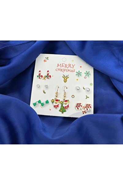 Butik Yılbaşı Konseptli Çoklu Küpe seti