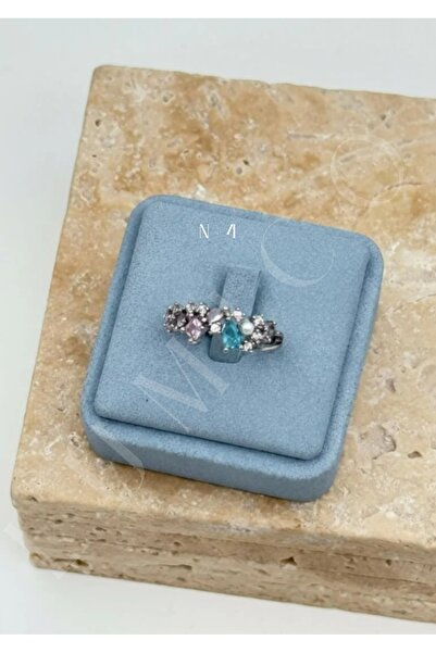 LUMİCOTAKI خاتم الأميرة الفضي المرصع بالأحجار (مفرد / مجموعة من 4) |   توهج ا...