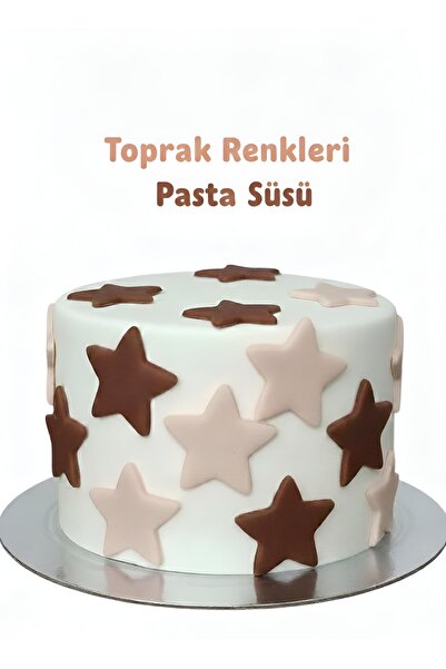 telaşe memuru Şeker Hamuru Pasta Tamamlayıcı Süs - Toprak Renkleri 30 Adet Ye...