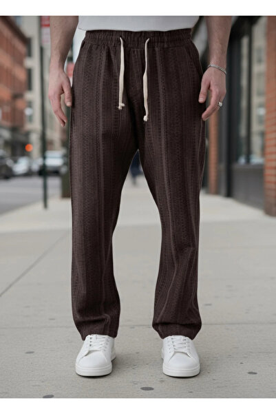 Lemur Bohem Bağcık Detay Örme Pantolon