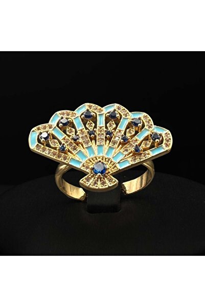 Generic Zircon ring, diamond-quality, special edition, mixed gold and navy co...