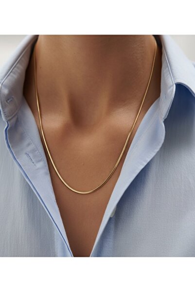 XP XUPİNG Xuping Çelik İtalyan Zincir Kolye Balık Sırtı Yılan Zincir 2mm Kara...