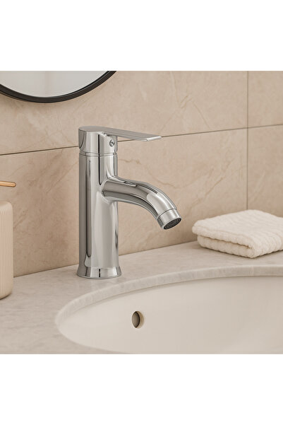 banyosepeti صنبور حوض أنيق من الكروم - تصميم عصري بذراع واحد، سطح لامع، موفر ...