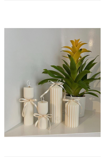 LALEZEN HOME Kokulu Blok Mum- Sütun Mum Seti