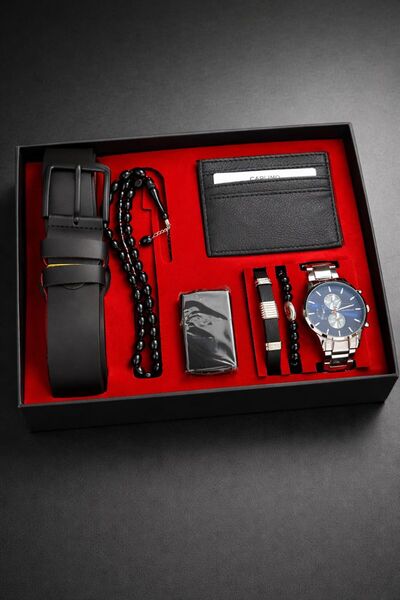 Choppers Lüks Deri Özel Kutulu Klasik Cüzdan Kemer Kartlık Çakmak Bileklik Te...