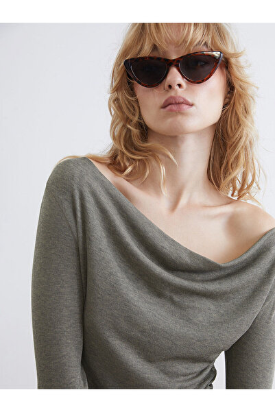 LC Waikiki Peak New Season Draped Neck Gathered Blouse