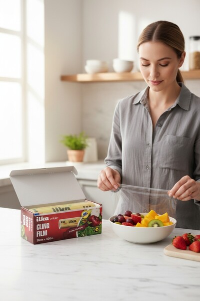 İlka Şeffaf Mutfak Rulo Streç Film Folyo - 30 Cm. x 500 Metre - Gıdaya Uygun ...