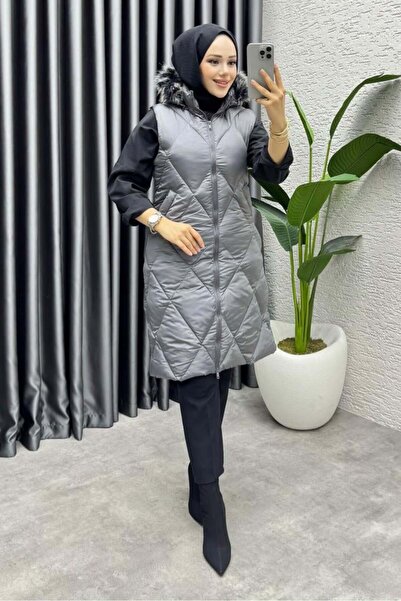 Kalemen Moda İkon Kapitone Şişme Yelek 4401 Gri