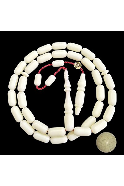 LEBLEBİ TESBİH Mehmet Erbabacan Master White Colored Billiard Ball Prayer Bea...