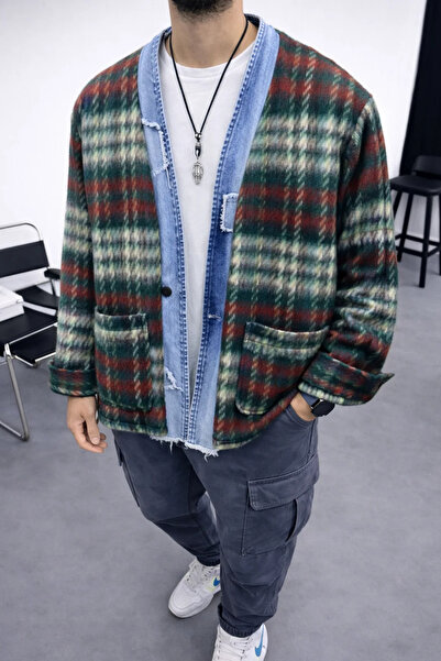 FıttingRoom Oversized Cotton Woven Patterned Single Button Shirt