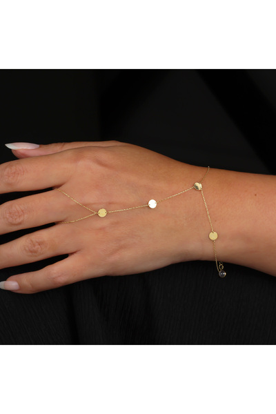 Glorria Altın Yuvarlak Plaka Şahmeran