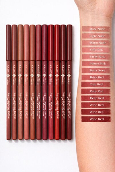 CLASSIC COLORS Exclusive 12-color lip liner
