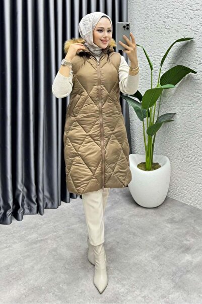 Kalemen Moda Icon Quilted Puffer Vest 4401 Brown