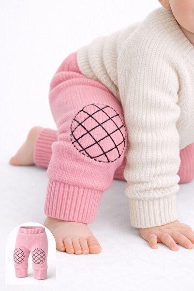 Minytrendy سروال تريكو للأطفال الرضع للزحف، للبنات والأولاد، واقي للركبة للأط...