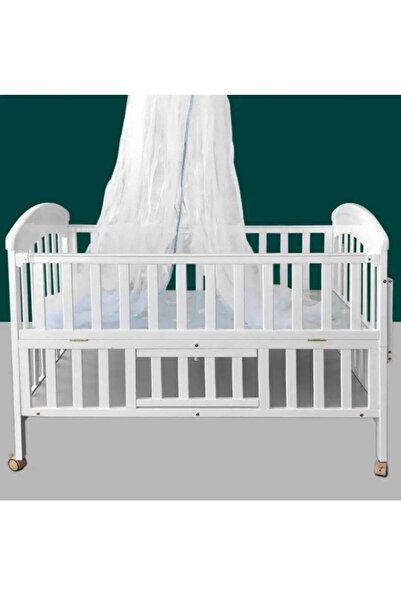 Baby Star White Wooden Baby Bed with Storage