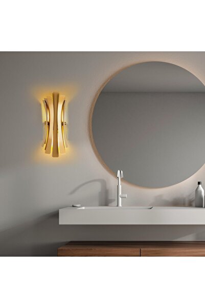 AmberLED Stylish Metal Body Shiny Gold 2-Piece Pendant Chandelier for Living ...