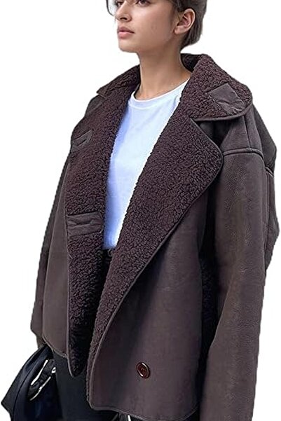 PRİFALDİ Zr Oversized Else Acı Brown Thick Suede with Fur Inside