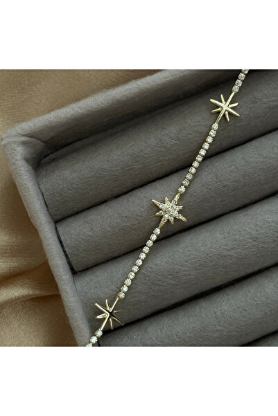 olvera shine سوار من الفولاذ 316L مع حجر الزركون/نجمة ذهبية/لا يسود