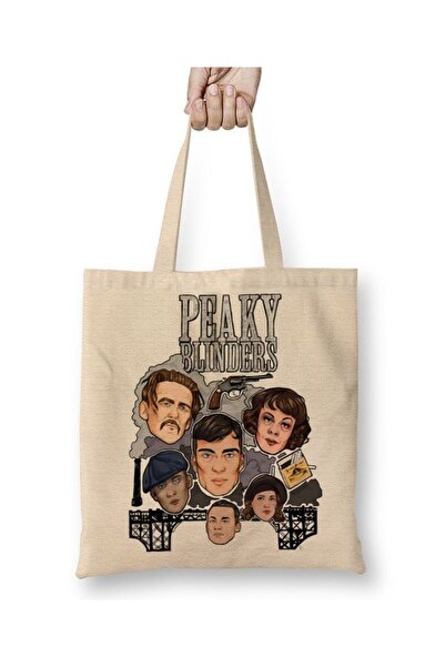 Toyaso Peaky Blinders 07 Geantă de pânză albă Geantă de cumpărături cu mâner ...