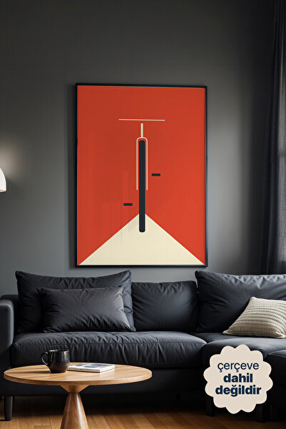 Persona Istanbul Minimalist Bisiklet İllüstrasyonu - Retro Modern Duvar Sanat...