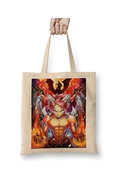 Toyaso Fairy Tail Natsu Dragneel Dragon Slayer White Cloth Bag Long Handle Sh...
