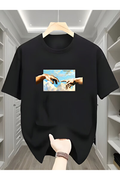 Printiva Zenrova Unisex Oversized Creation of Adam B Printed Cotton Crew Neck...