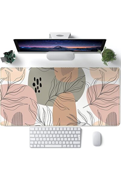 Arabest Abstract Large Mouse Pad, Brown Grey Pink Aesthetic XL Mouse Pad, Gam...