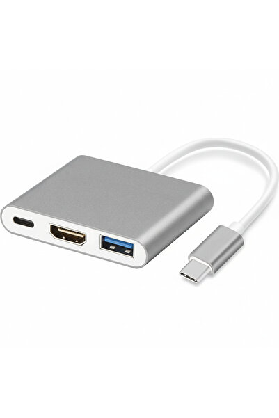 Type-C To 4k Hdmi Hub Usb-c Pd Usb Çevirici 3in1 Dönüştürücü