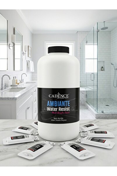 Cadence Ambiante Fayans Tezgah Boyası AW-02 Pak Beyaz 2000 ml Islak Zemin Suy...