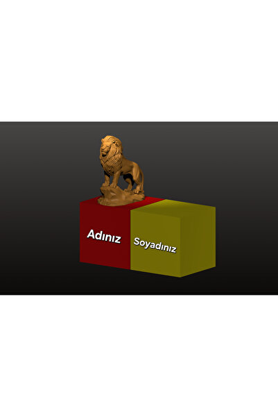 Bugi 3D Galatasaray Sarı Kırmızı Aslanlı dekoratif figür