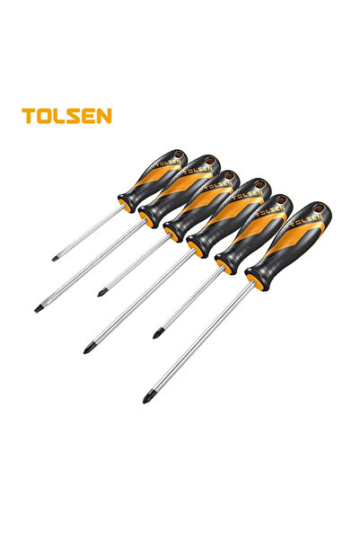 TOLSEN Tolsen 6-piece screwdriver set, Cr-V chrome vanadium magnetized bits f...