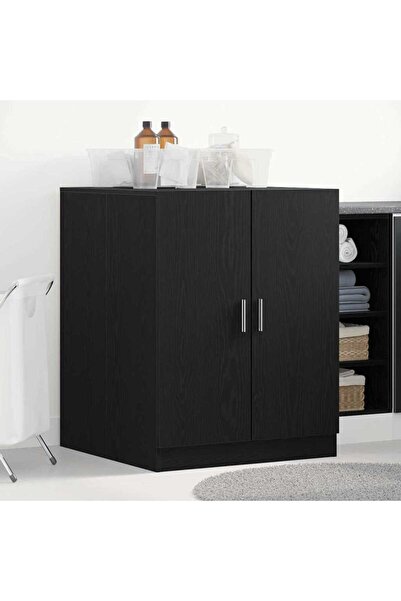 vidaxl Washing Machine Cabinet Black Oak 70.5 x 71.5 x 91.5 cm