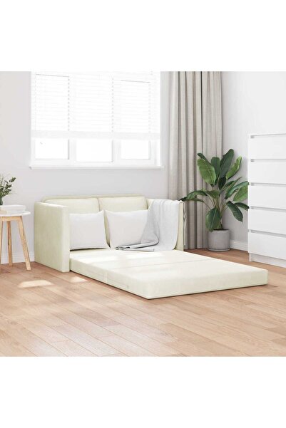 vidaxl Sofa Bed 122cm Cream Velvet