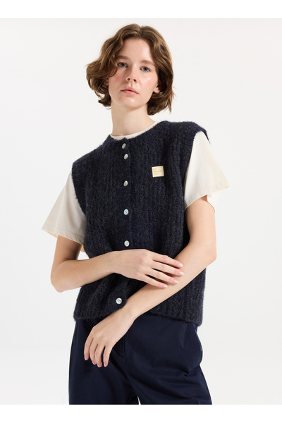 American Vintage Lacivert Kadın Yelek EAST19MMH25NAVMO