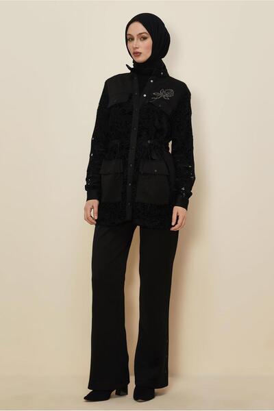 Alvina Lace Detail Pants Suit 46008