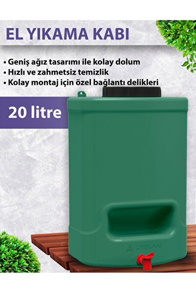 LITOLAN 20 Lt Su Bidonu, El Yıkama Kabı, Kamp Musluklu Bidon