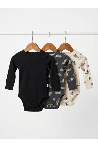 NO NAME %100 Pamuk Bebek Zıbın 3’lü Set Uzun Kollu