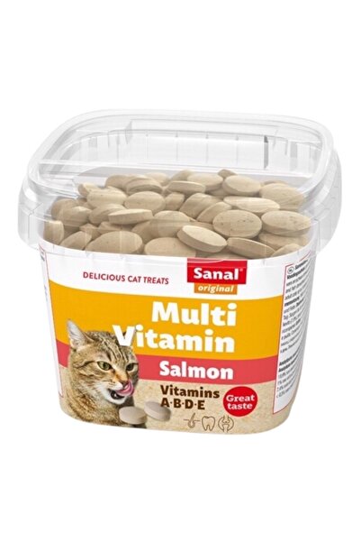 Inaba Senal multivitamin tablets with salmon flavor for cats, 100 grams.