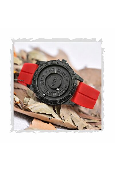 MACON Magnetic Ball Watch Quartz Black Dial Unisex Rolling Pointer Silicone S...