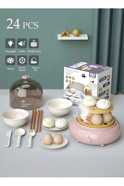 DOMEET مجموعة ألعاب المطبخ للعب التخيلي، جهاز تبخير البيض بالبخاخ المقلد، مجم...
