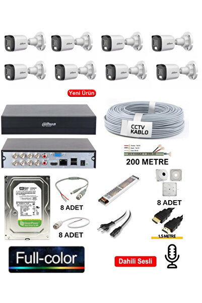 WAAWSTAR DAHUA 8’Lİ RENKLİ VE SESLİ KAMERA SETİ