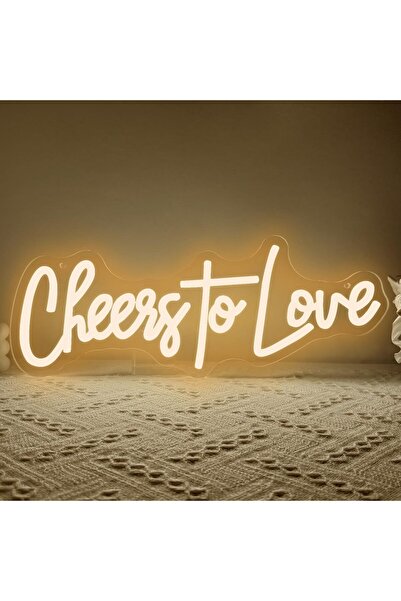 Slasa لافتة نيون مضيئة LED مكتوب عليها "نخب الحب" مقاس 42 × 15 سم - ديكور حفل...