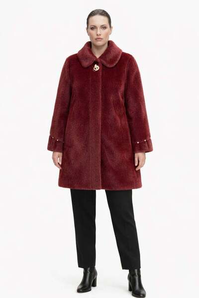 Ekol Metal Broşlu Peluş Kaban