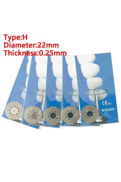 choice2 2-H-220-5PCS AG 5 قطع أقراص ماسية للأسنان، قرص قطع مزدوج الجوانب، أدا...