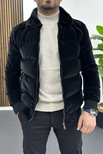 Edwox Men's Slim Fit Carbon Leather Coat Black Edw440