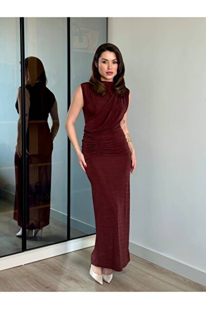 ROUPAS COLLECTİON Drape Detay Uzun Elbise