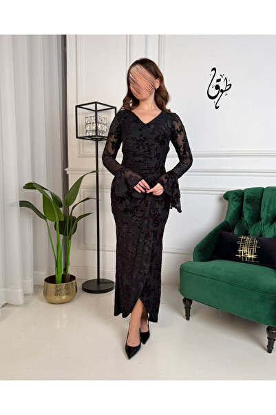 toog فستان أسود دانتيل بقصّة أنيقة