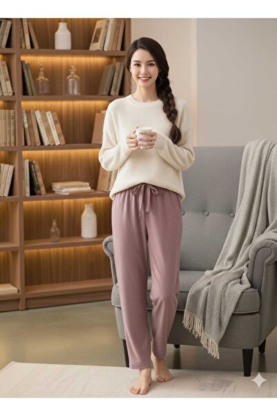 Asel Πιτζάμες από μαλακό βελούδο ελαστικό ύφασμα Dusty Rose Velvet