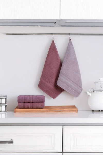 DNZGÜLCAN Lera 4-Piece 30X50 Towel Set Hand Face Kitchen Towels |   100% Cott...